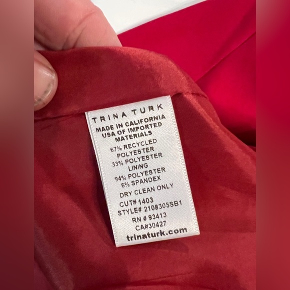 TRINA TURK Cranberry red ruched skirt dress size 8.‎ - Picture 12 of 16